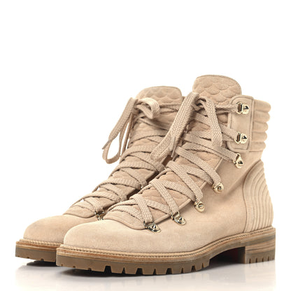 Christian Louboutin Suede Mad Flat Boots 40.5 Beige 4 of 9