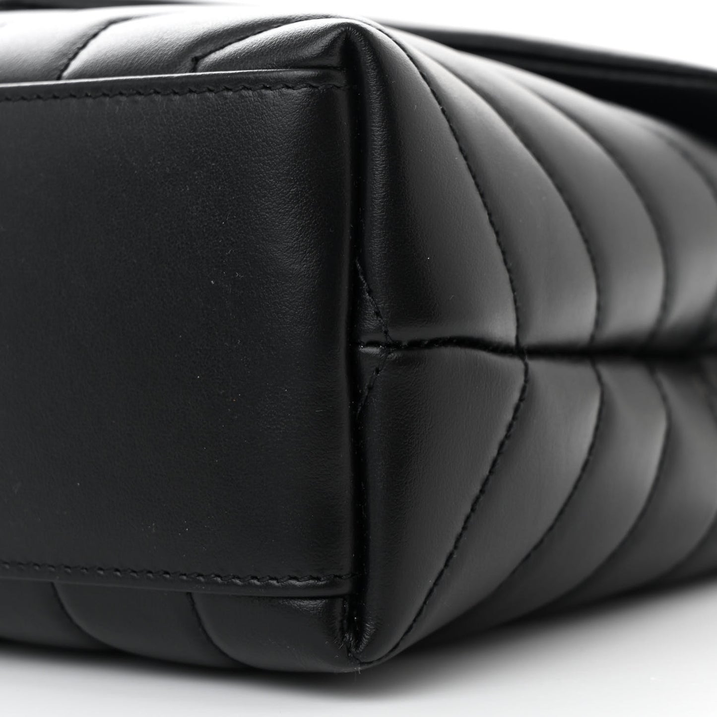 Calfskin Y Quilted Monogram Small Loulou Chain Satchel Black