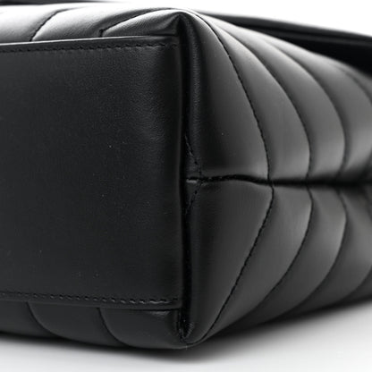 Saint Laurent Calfskin Y Quilted Monogram Small Loulou Chain Satchel Black 11 of 13