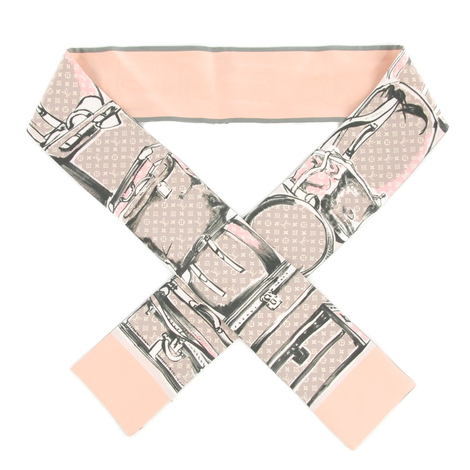 Louis Vuitton Silk Monogram Trunks Bandeau Rose Poudre 1 of 4
