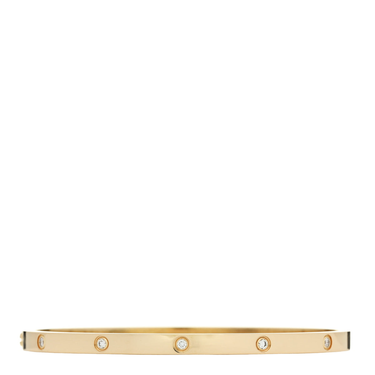 18K Yellow Gold 10 Diamond Small LOVE Bracelet 17