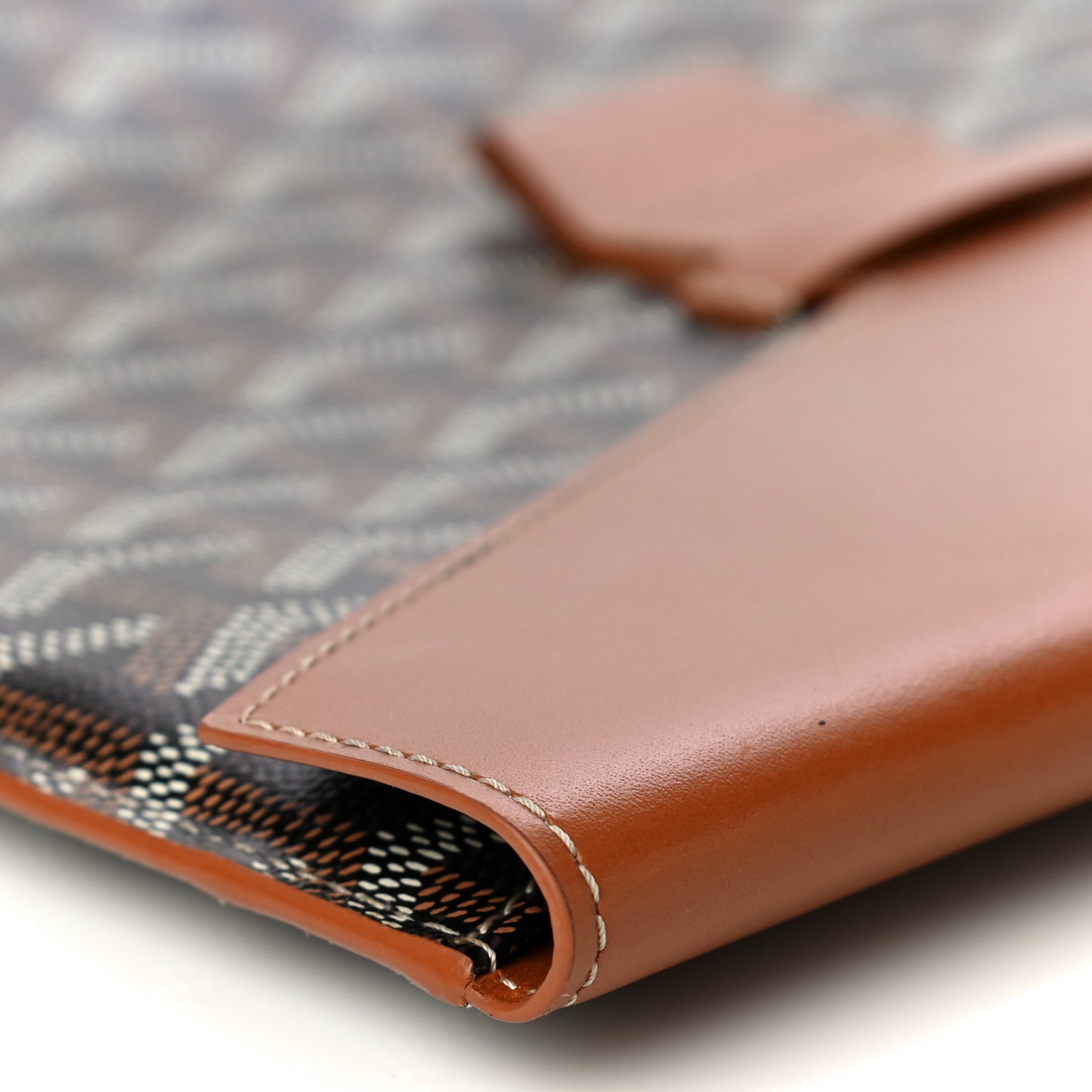 Goyardine Commando Envelope 2 Flat Large Pouch Black Gold