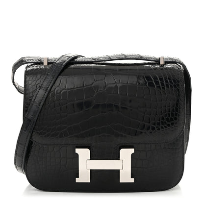 Hermes Shiny Alligator Constance 18 Black 1 of 10