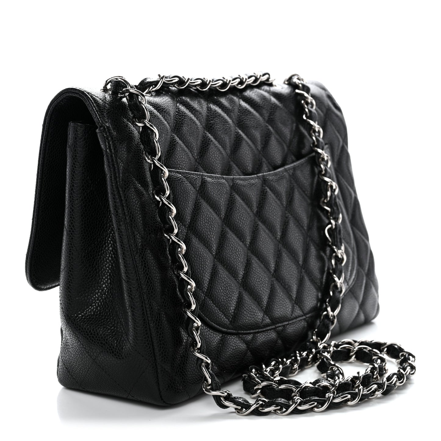 Caviar Quilted Jumbo Single Flap Black