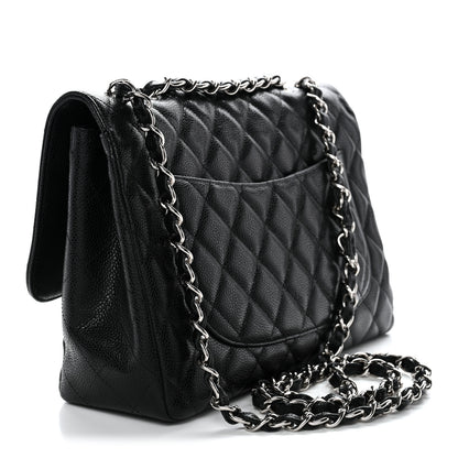 Chanel Caviar Quilted Jumbo Single Flap Black 3 of 10