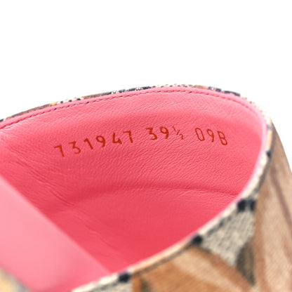 Gucci GG Supreme Monogram Water Flora Angelina Platform Slide Sandals 39.5 Beige Blue Multicolor 8 of 9