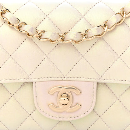 Chanel Iridescent Lambskin Quilted Mini Rectangular Flap Ivory 8 of 12