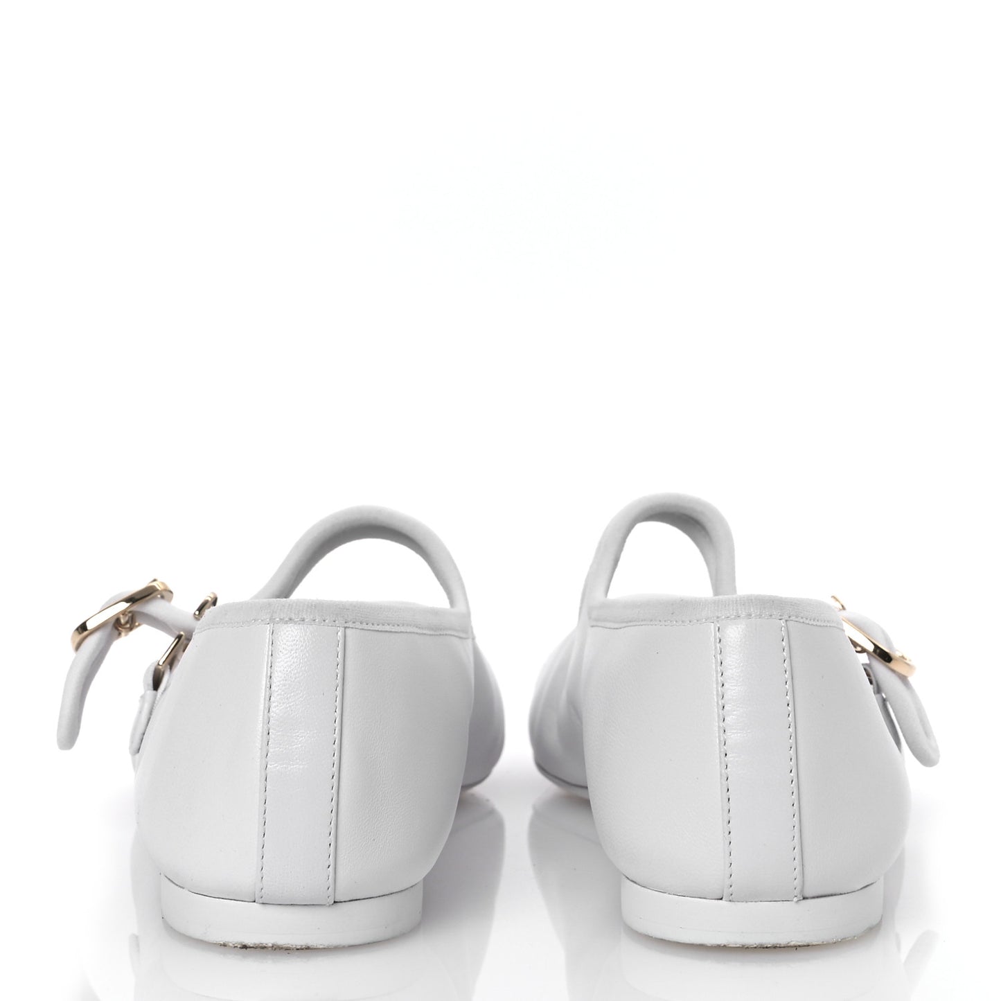 Lambskin Mary Jane Flats 37 White