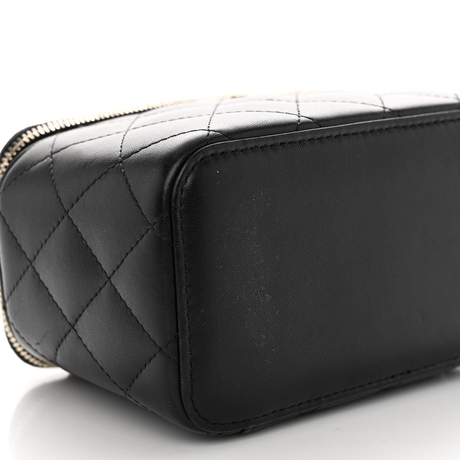 Chanel Lambskin Quilted Small Top Handle Vanity Case With Chain Black 10 of 11