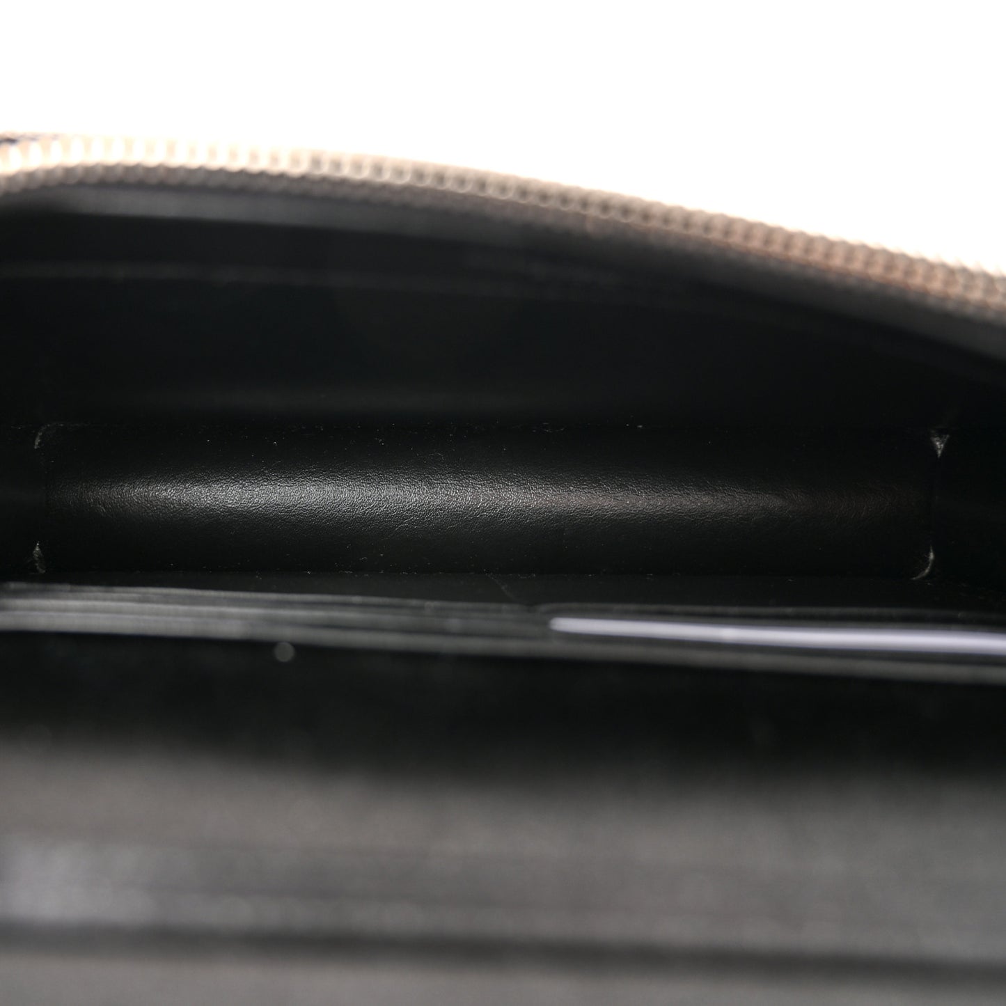Satin Sequins Classic Monogram Kate Tassel Chain Wallet Black