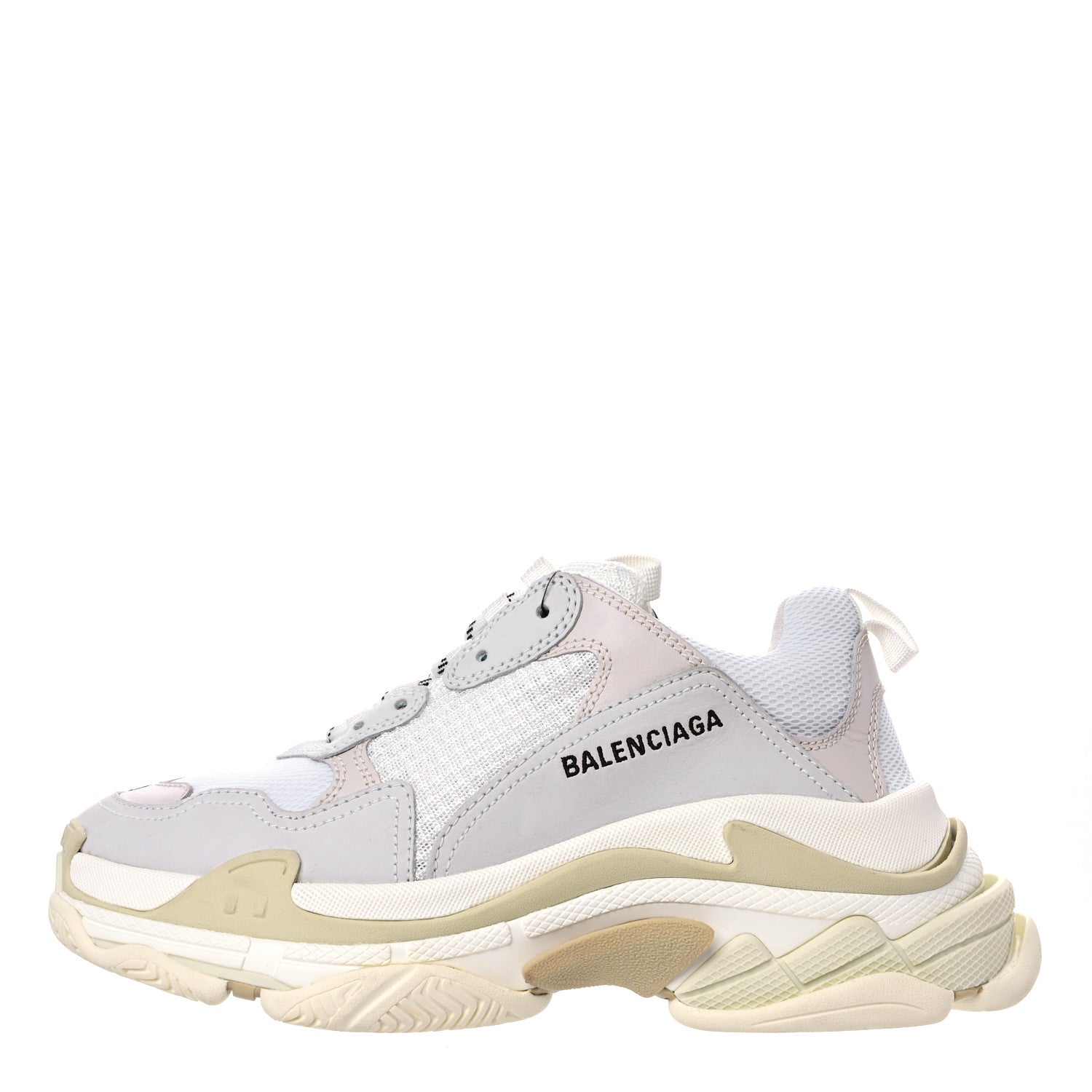 Balenciaga Fabric Mesh Womens Triple S Sneakers 40 White 1 of 12