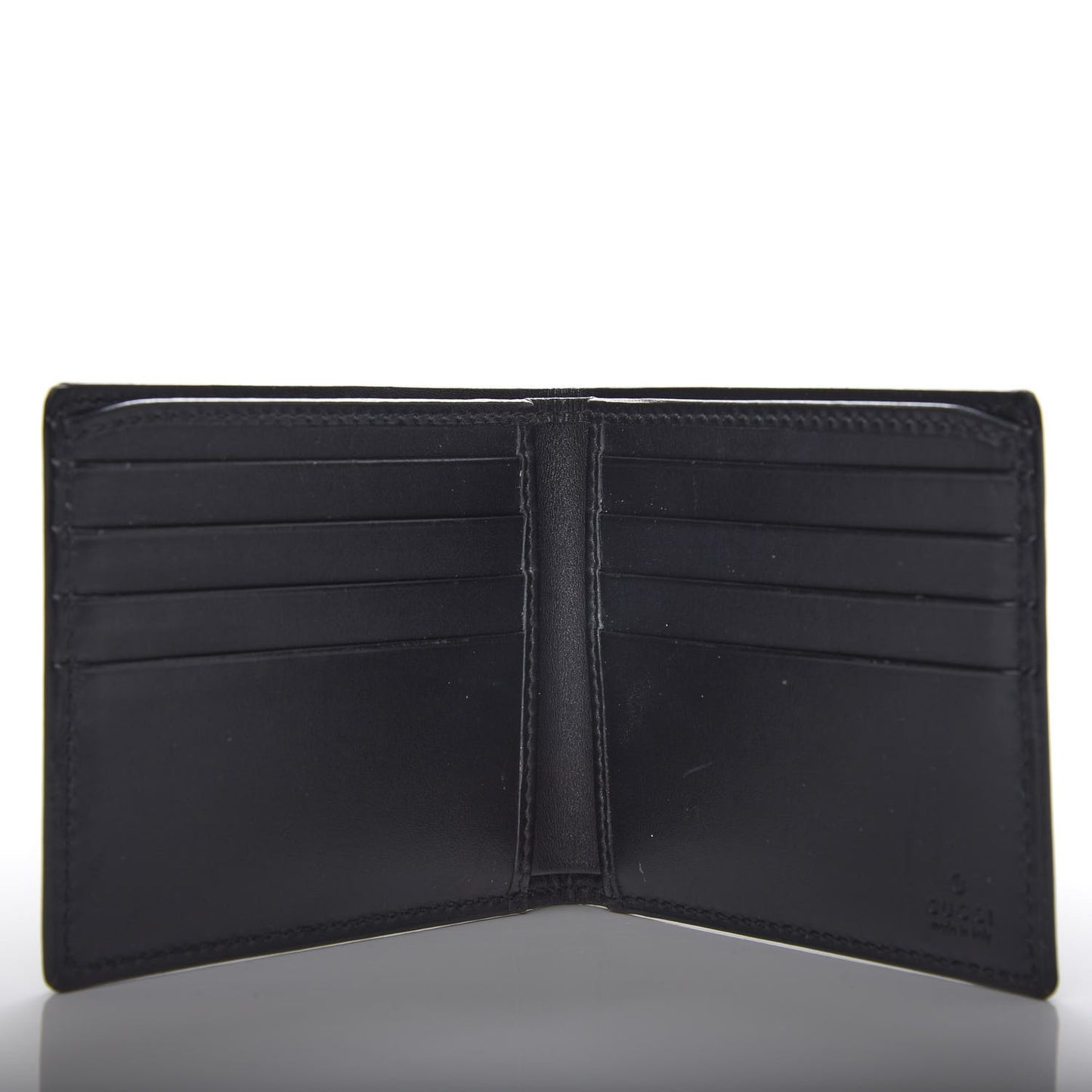 GG Supreme Monogram Selleria Calfskin Tiger Nice Bi-Fold Wallet Beige Ebony Multicolor Black