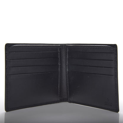 Gucci GG Supreme Monogram Selleria Calfskin Tiger Nice Bi-Fold Wallet Beige Ebony Multicolor Black 5 of 6