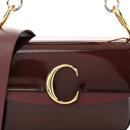 Chloe Spazzolato Sfumato Calfskin Small C Double Carry Burnt Brown 8 of 10