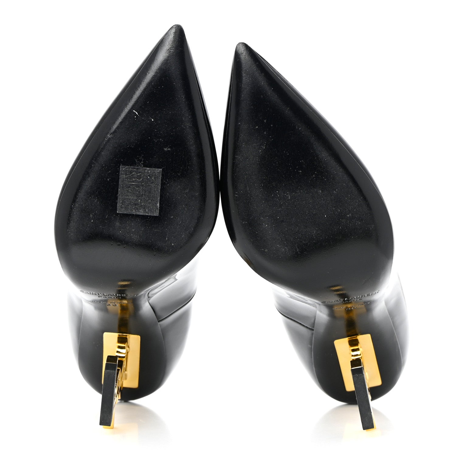 Saint Laurent Patent Opyum 110 Pumps 38 Black Gold 5 of 9