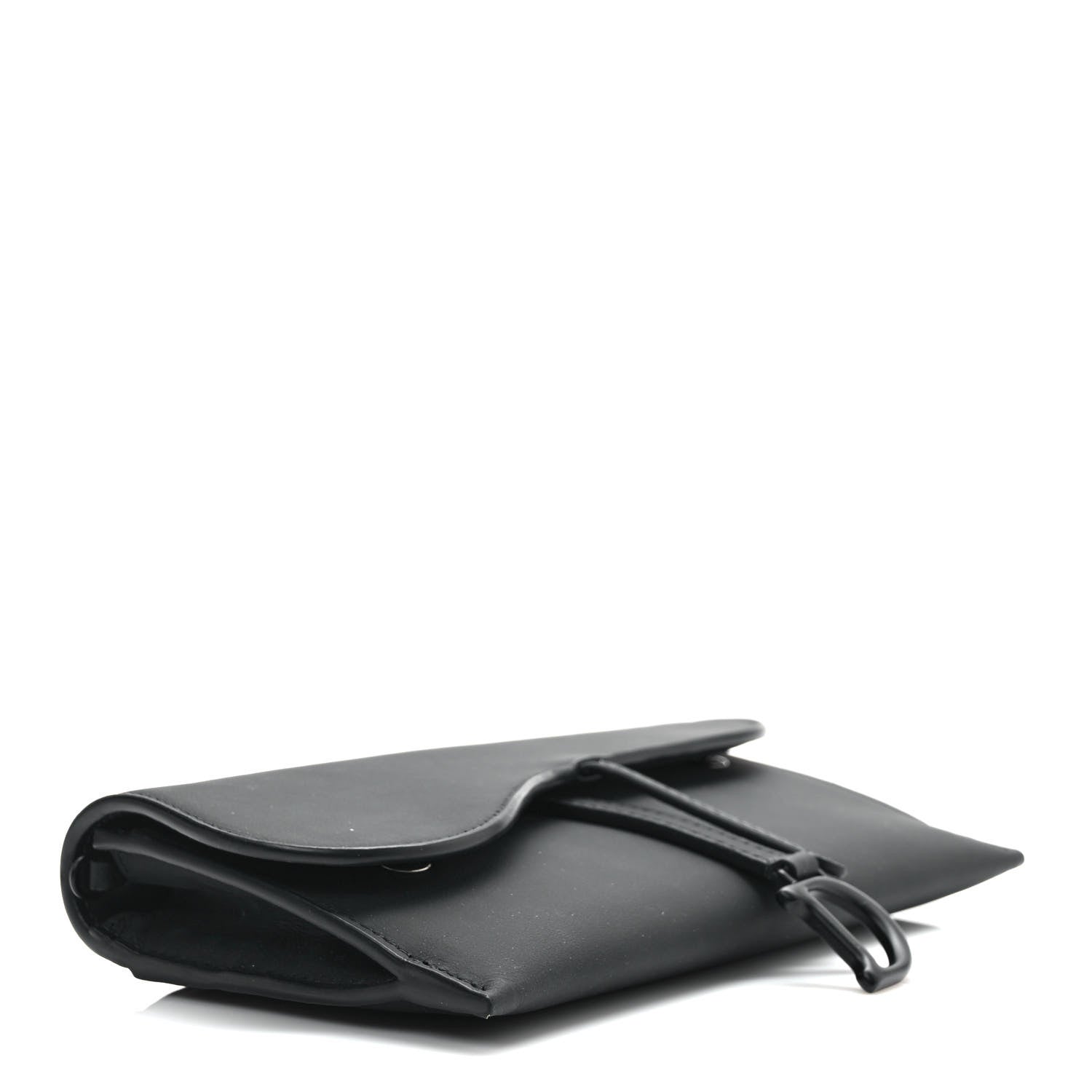 Christian Dior Ultra Matte Calfskin Saddle Chain Wallet Pouch Black 5 of 11