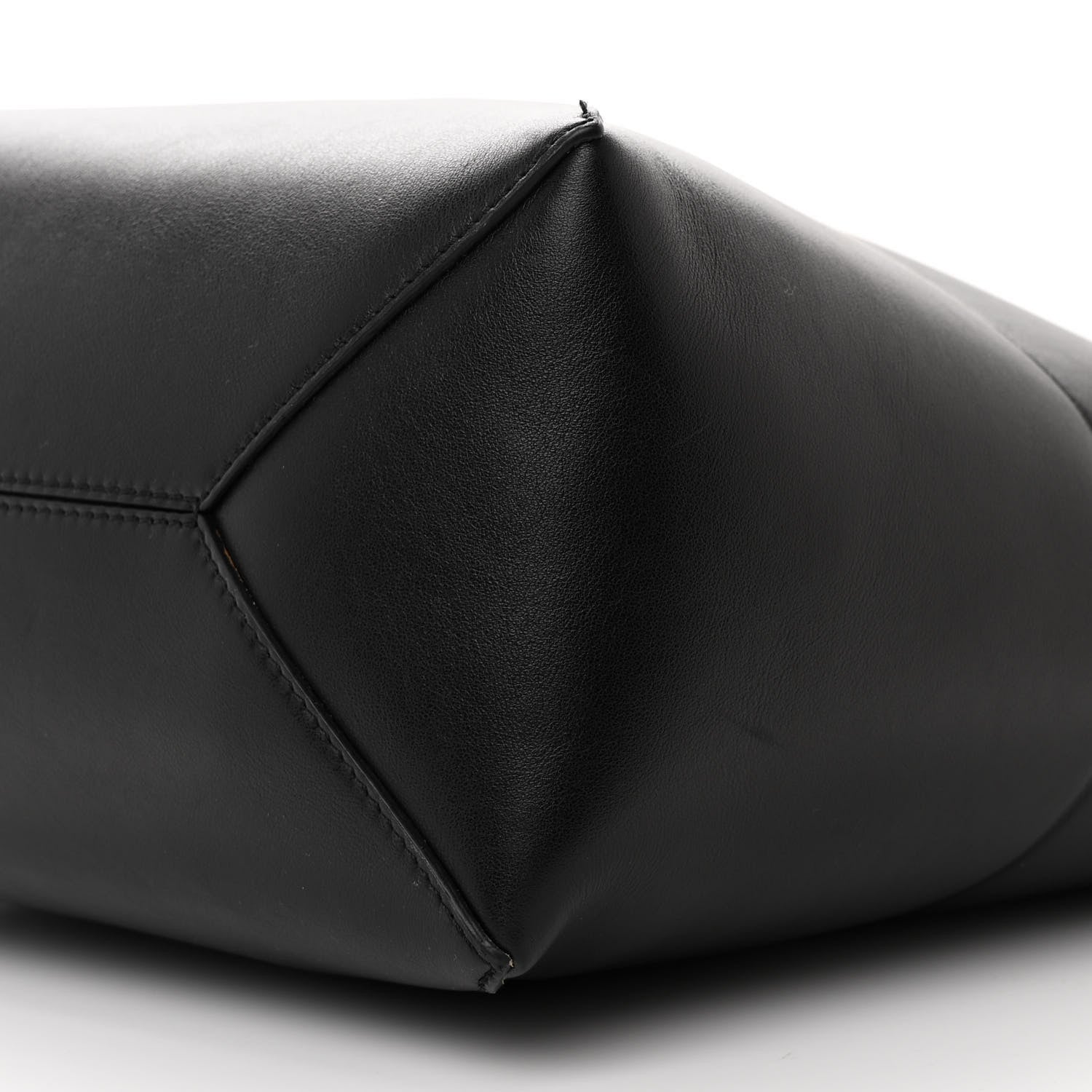 Loewe Shiny Calfskin Medium Puzzle Fold Tote Black 10 of 12