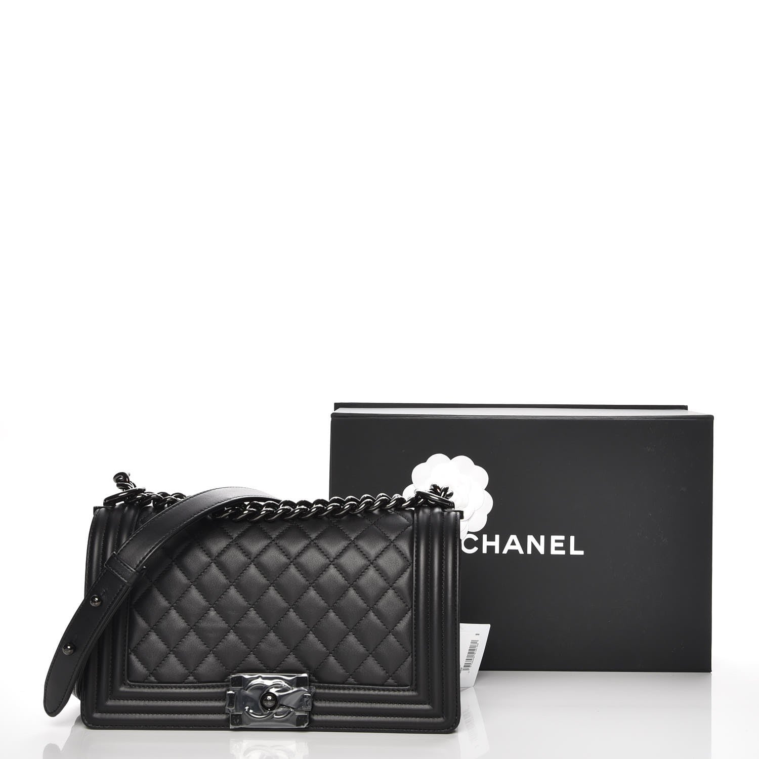 Chanel Calfskin Quilted Medium Boy Flap So Black 8 of 8