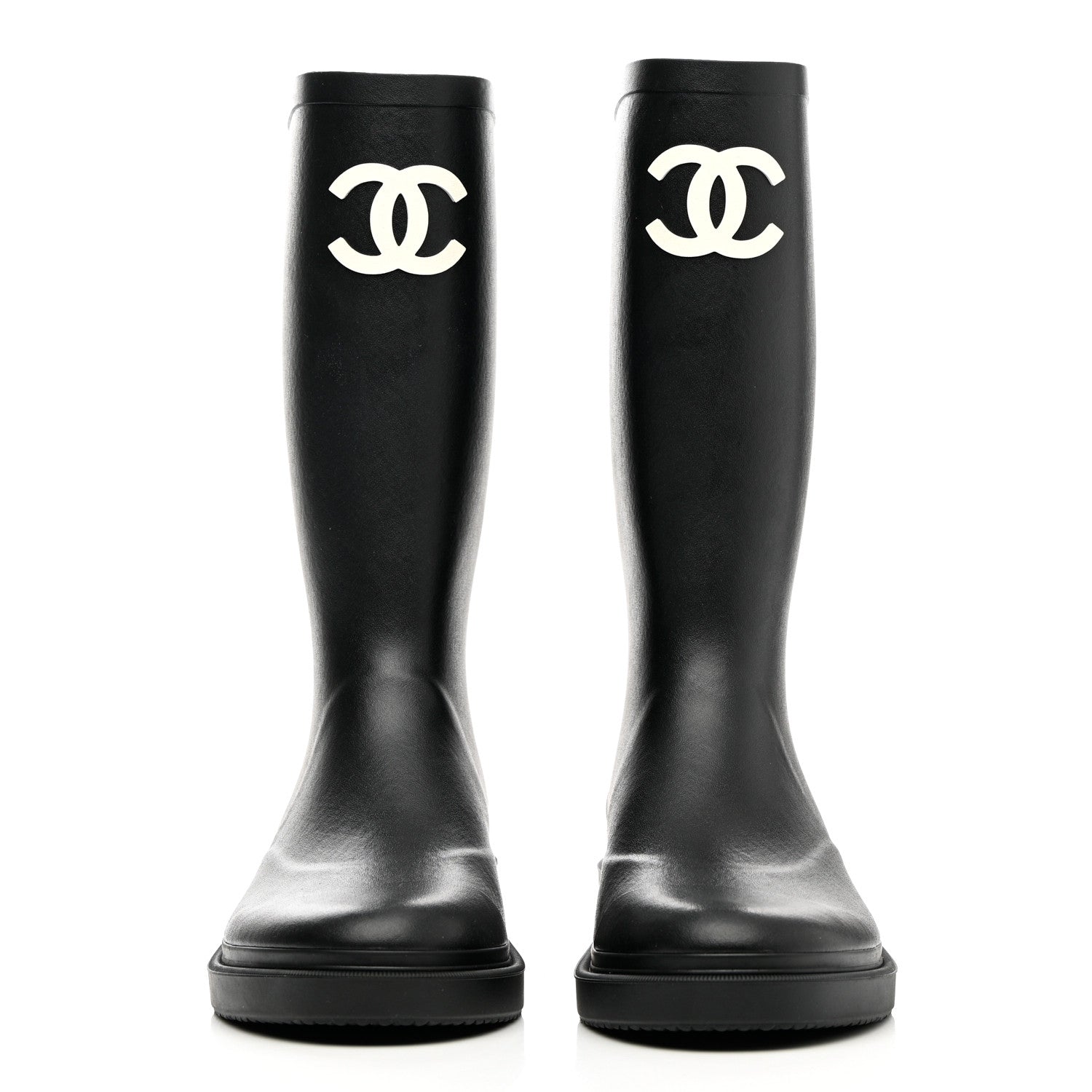Chanel Caoutchouk CC High Boots 36 Black 2 of 12