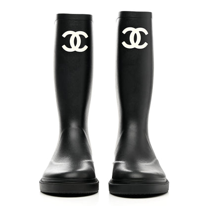 Chanel Caoutchouk CC High Boots 36 Black 2 of 12