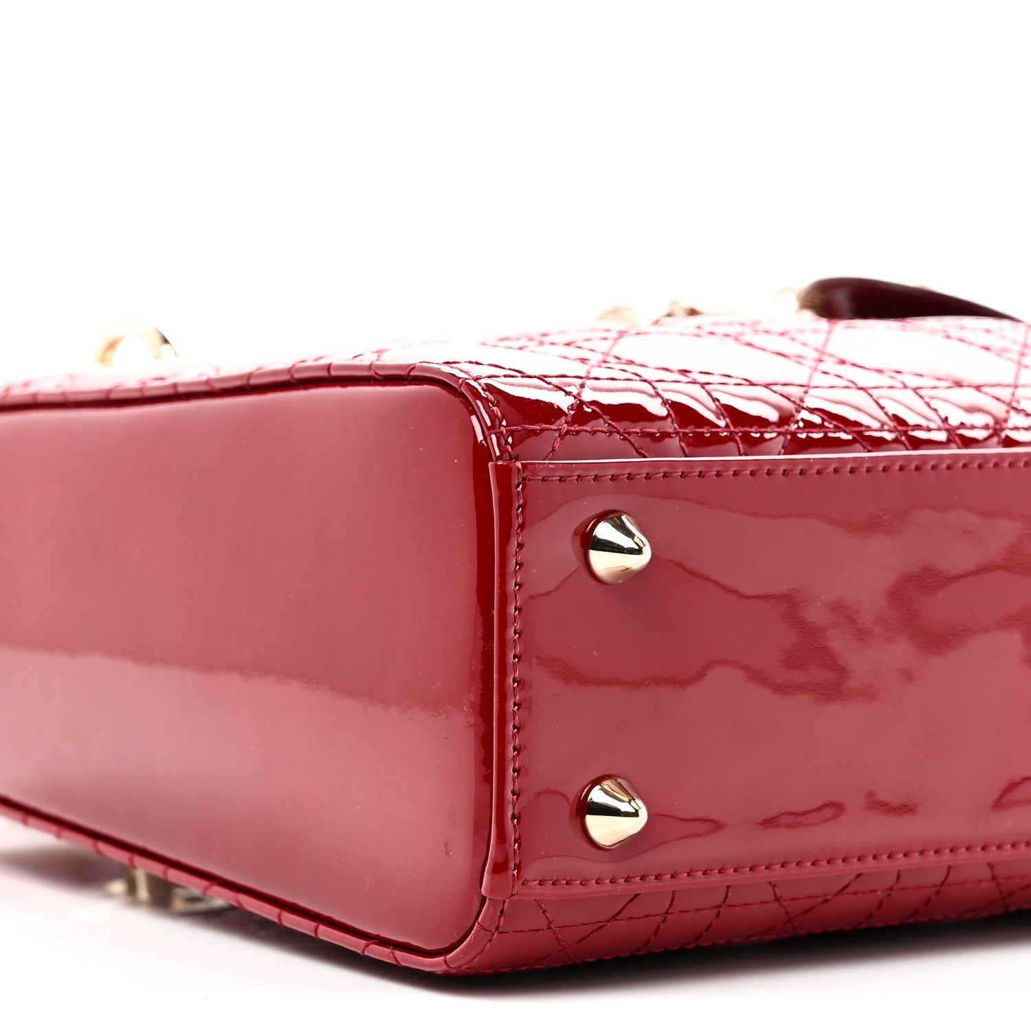 Christian Dior Patent Cannage Small Lady Dior Cherry Red 9 of 10
