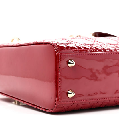 Christian Dior Patent Cannage Small Lady Dior Cherry Red 9 of 10