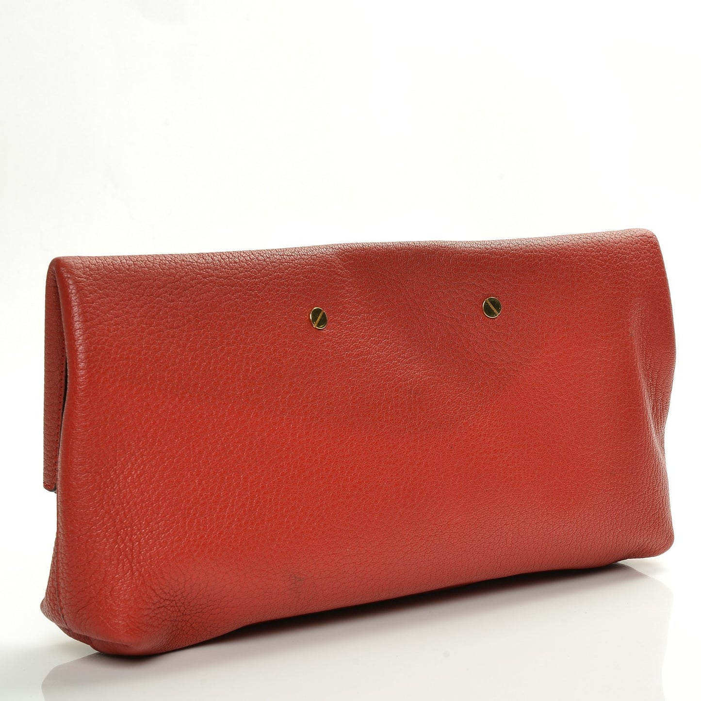 Grained Calfskin Drew Folded Clutch Red