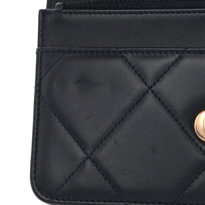 Chanel Lambskin Quilted Trendy CC Wallet On Chain WOC Navy 9 of 13