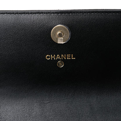 Chanel Lambskin Quilted Chanel 19 Flap Clutch Black 6 of 11