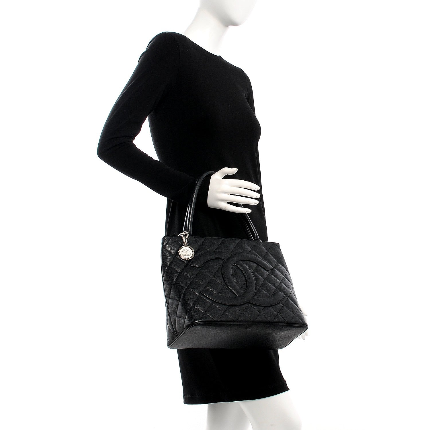 Chanel Caviar Medallion Tote Black 2 of 10