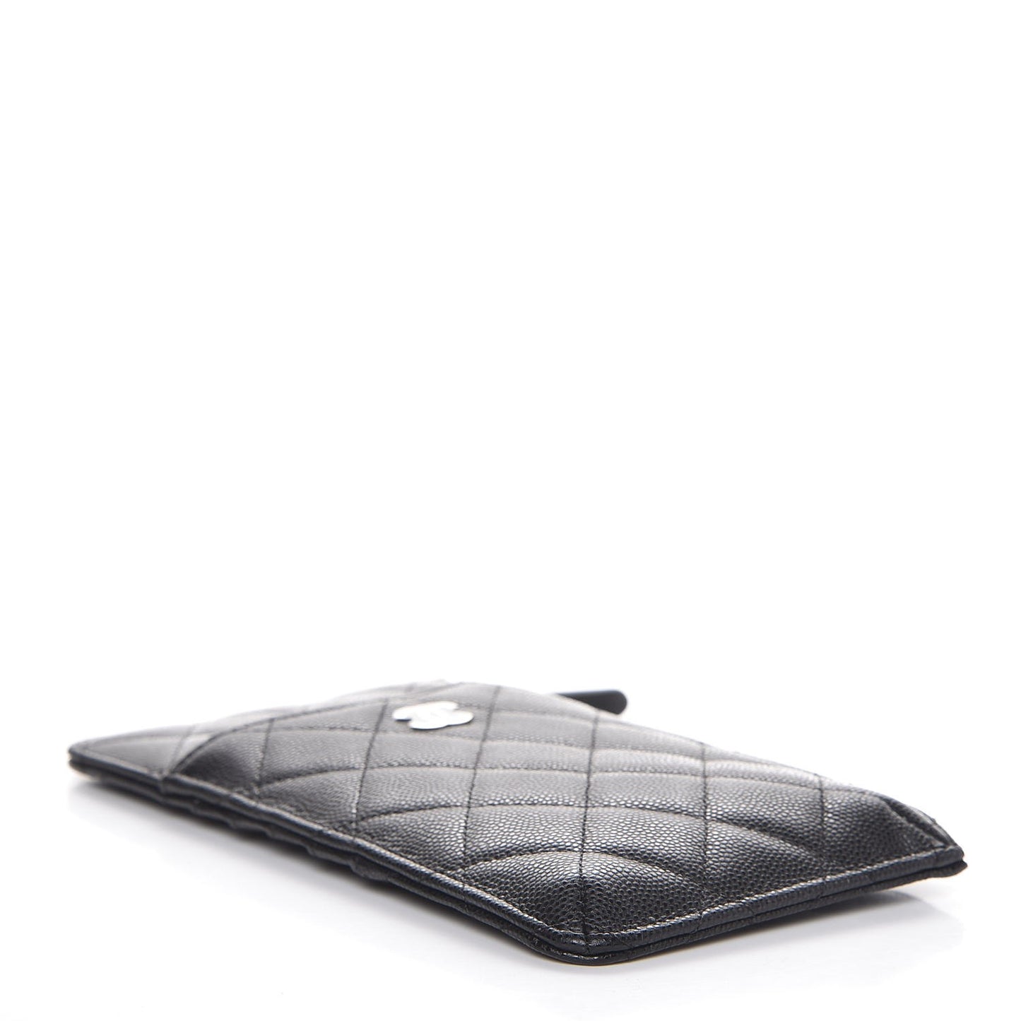 Caviar Quilted Classic Flat Wallet Pouch Black