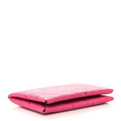 Hermes Ostrich Calvi Card Case Rose Tyrien 4 of 10