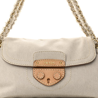 Prada Denim Pattina Sottospalla Canvas Shoulder Bag Corda 7 of 10