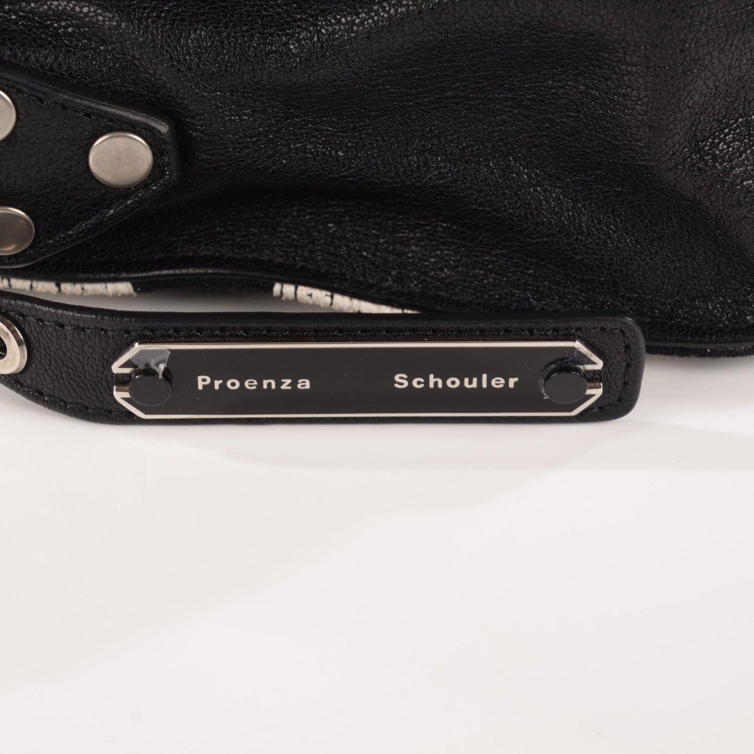 Proenza Schouler Jacquard Woodblock PS1 Tiny Satchel Black White 6 of 12