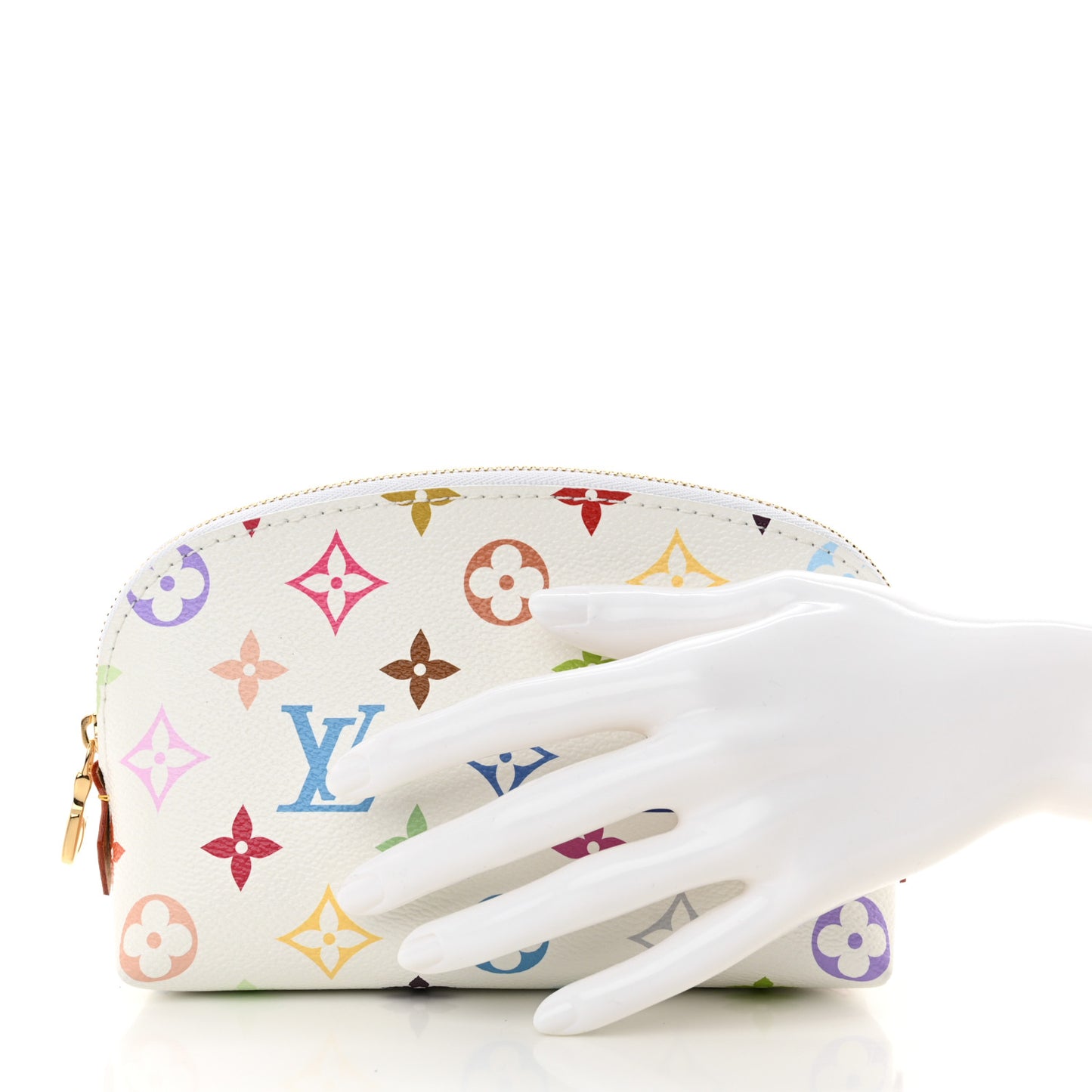 LV x TM Monogram Multicolor Cosmetic Pouch PM White