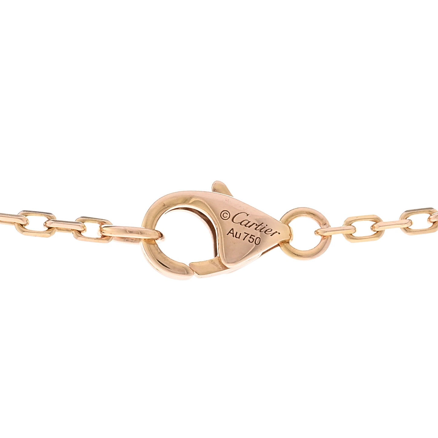 18K Pink Gold Diamond Interlocking LOVE Paved Necklace