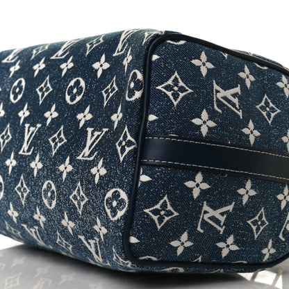 Louis Vuitton Monogram Jacquard Denim Speedy Bandouliere 25 Bleu 10 of 15