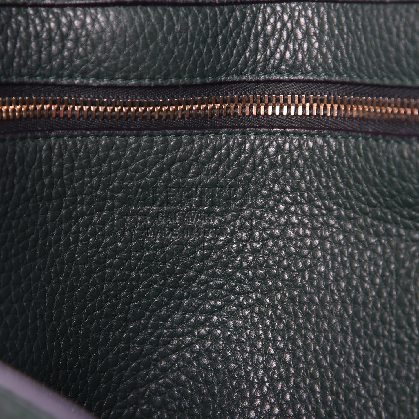 Pebbled Calfskin Medium Rockstud Tote Dark Green