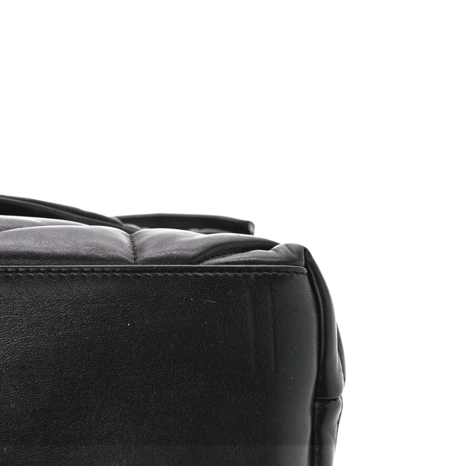 Saint Laurent Lambskin Quilted Monogram Monochrome Small Loulou Puffer Chain Satchel Black 12 of 15