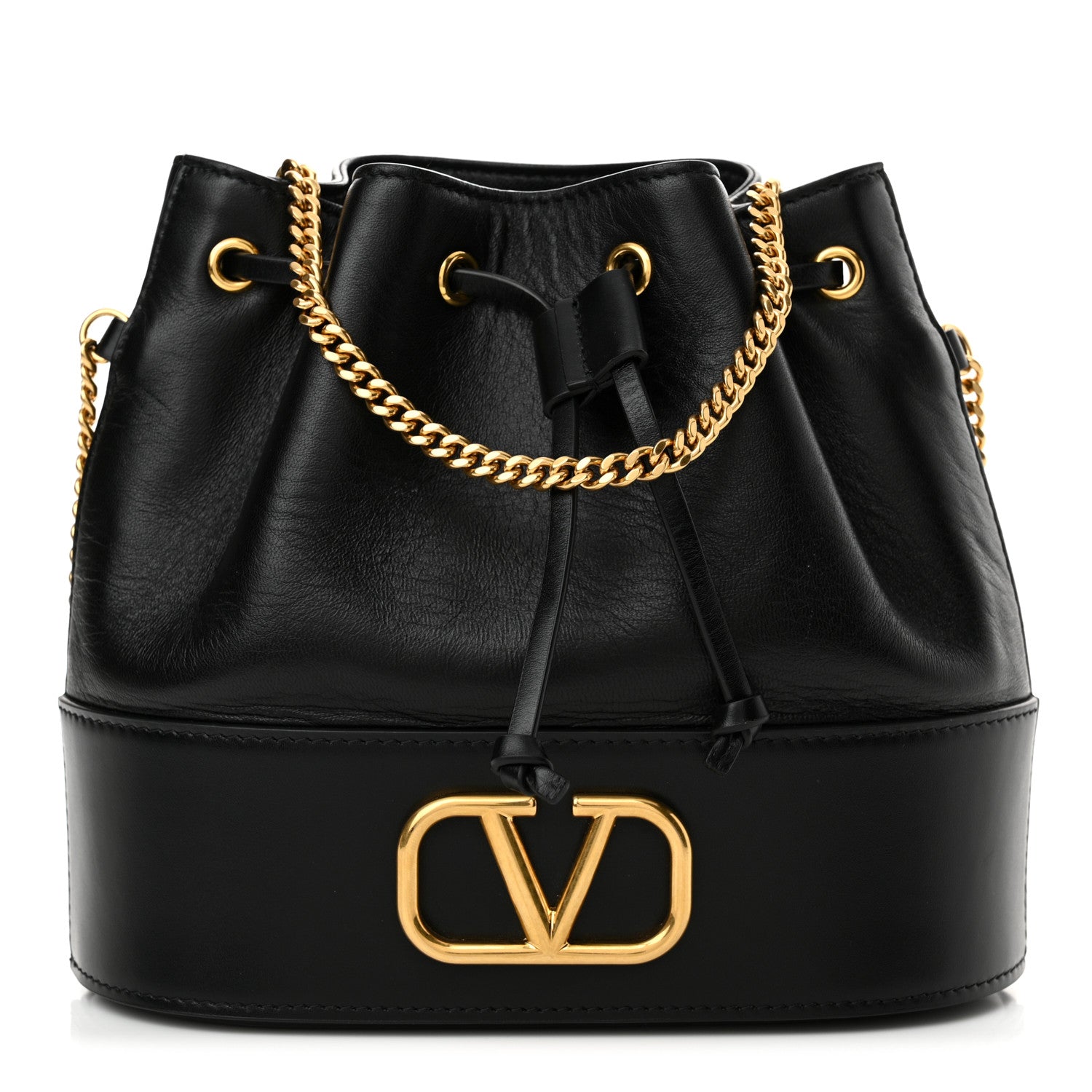 Valentino Garavani Nappa Mini VLogo Signature Bucket Bag Black 1 of 13