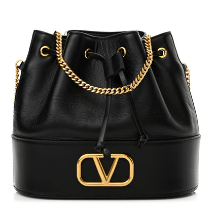 Valentino Garavani Nappa Mini VLogo Signature Bucket Bag Black 1 of 13