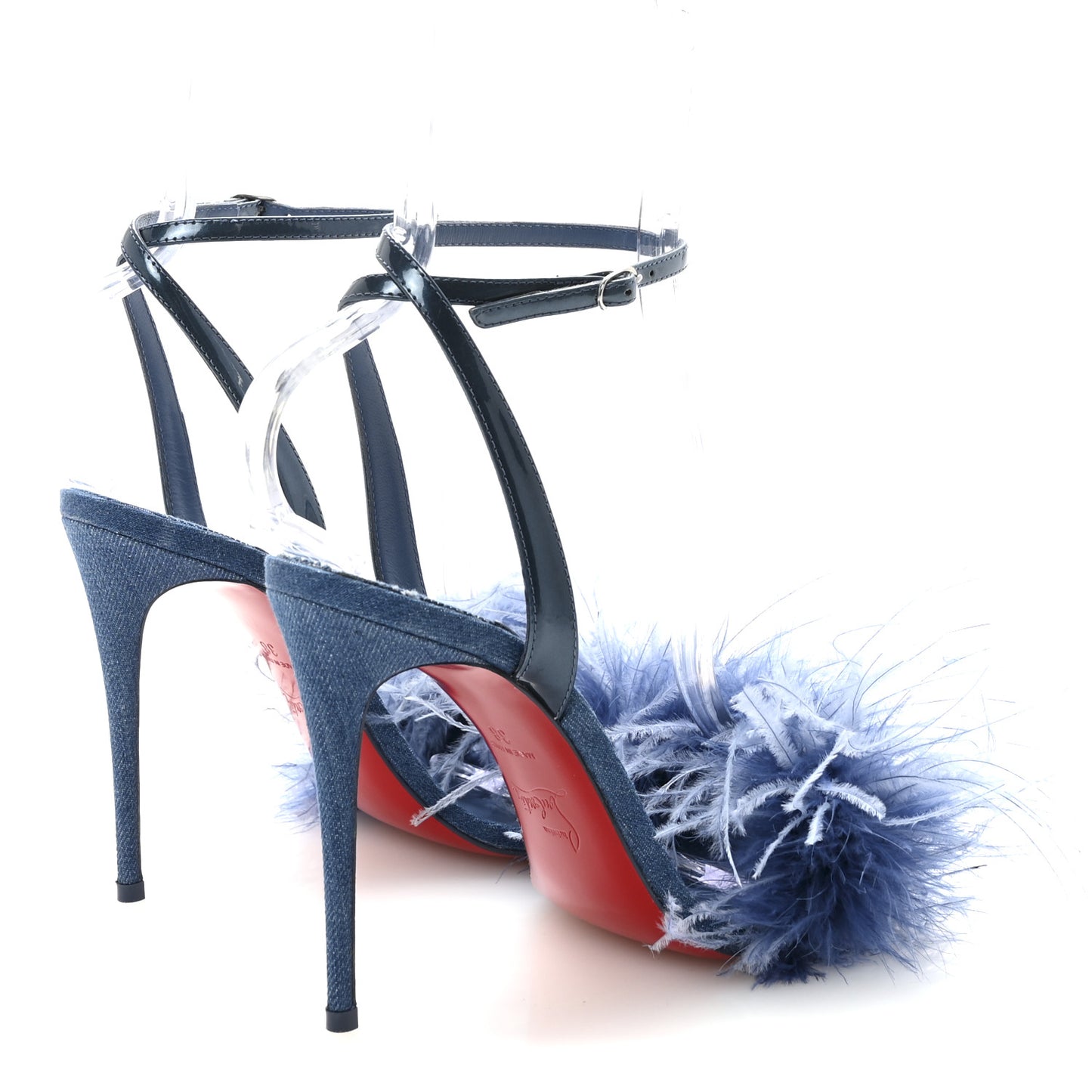 Denim Patent Loubipoupi 100 Sandals 38 Blue