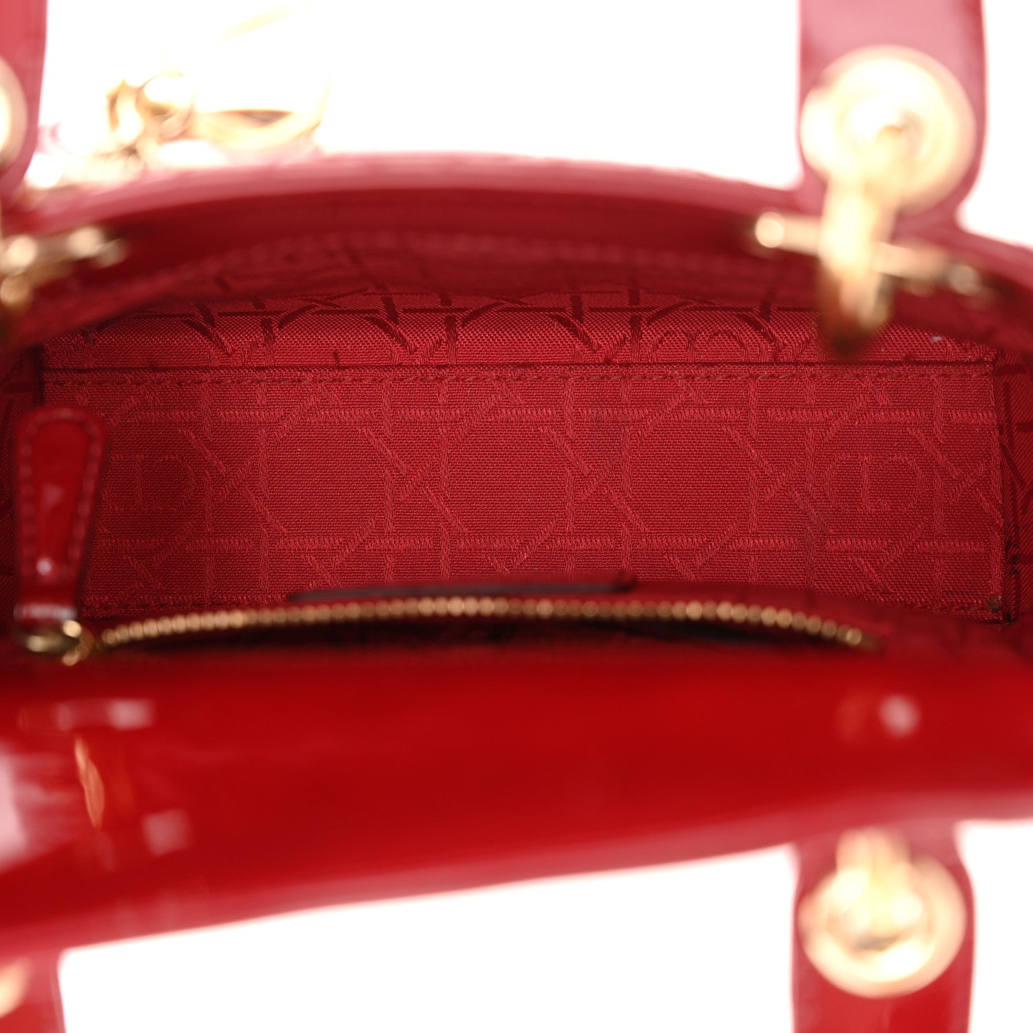 Christian Dior Patent Cannage Mini Lady Dior Red 5 of 10