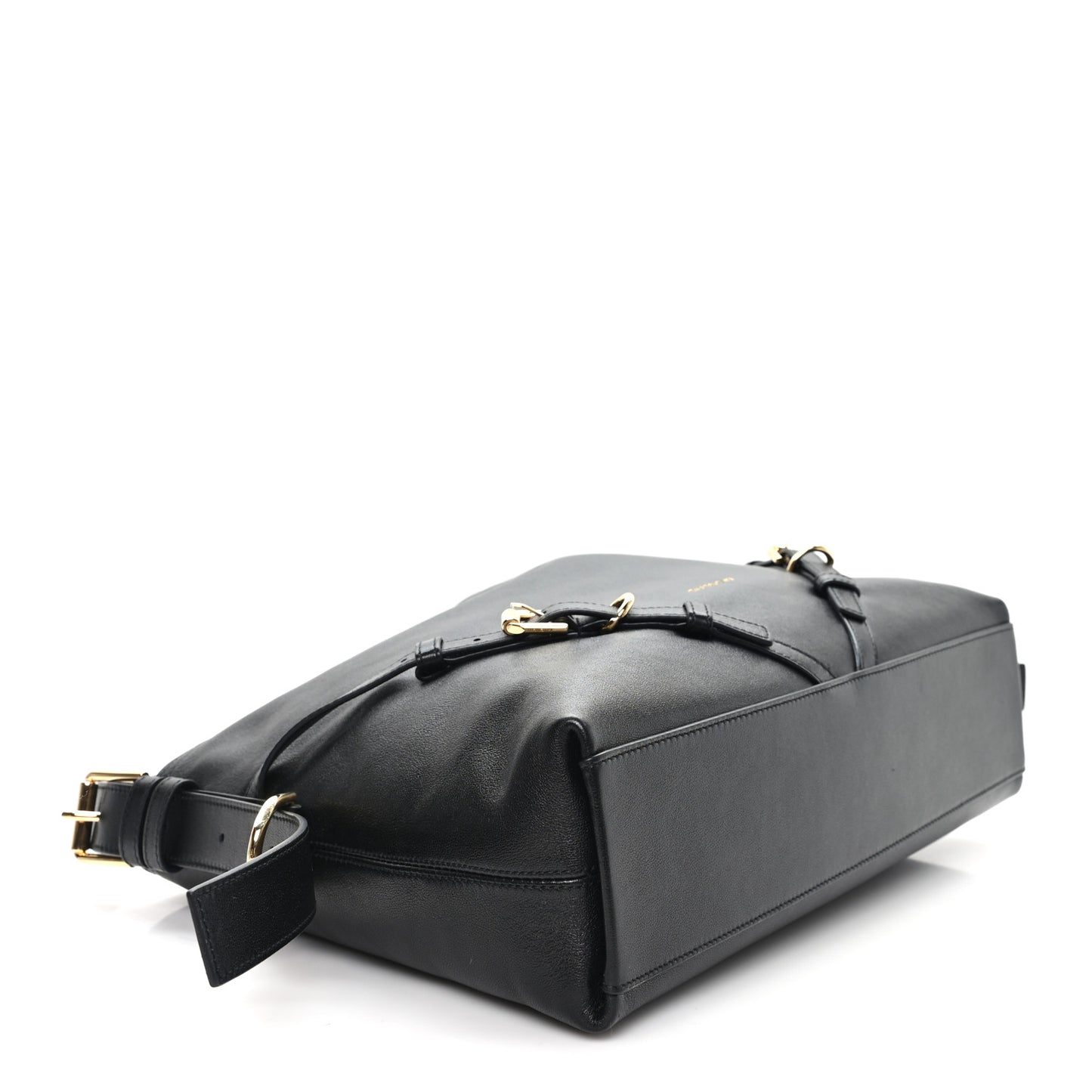 Shiny Calfskin Medium Voyou Bag Black