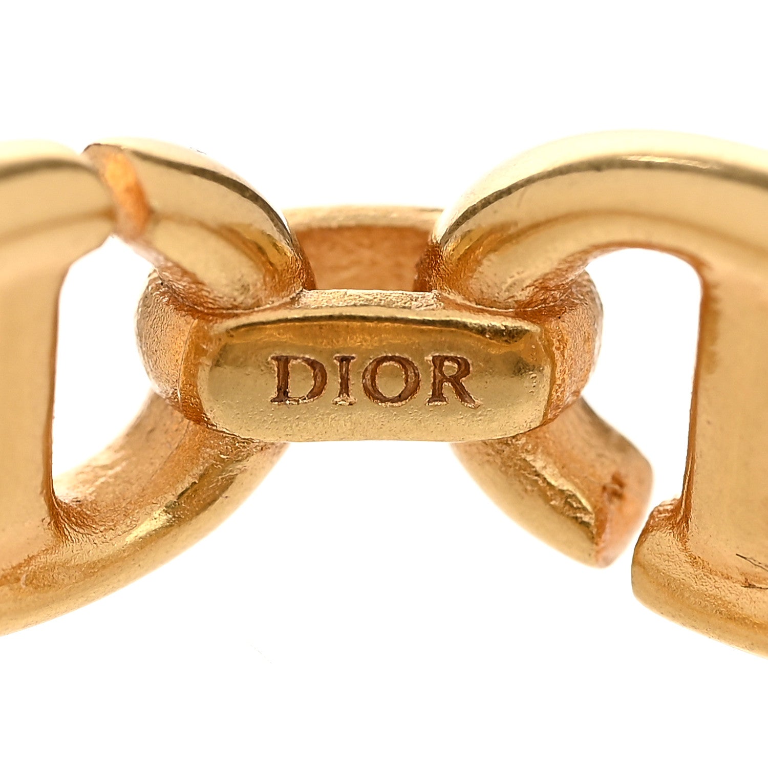 Christian Dior Metal CD Navy Ring M Gold 5 of 6