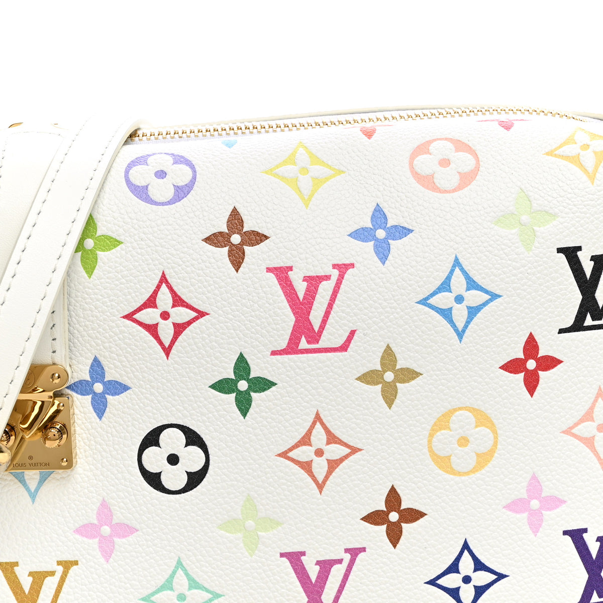 Louis Vuitton LV x TM Cowhide Monogram Multicolor Side Trunk MM White 6 of 9