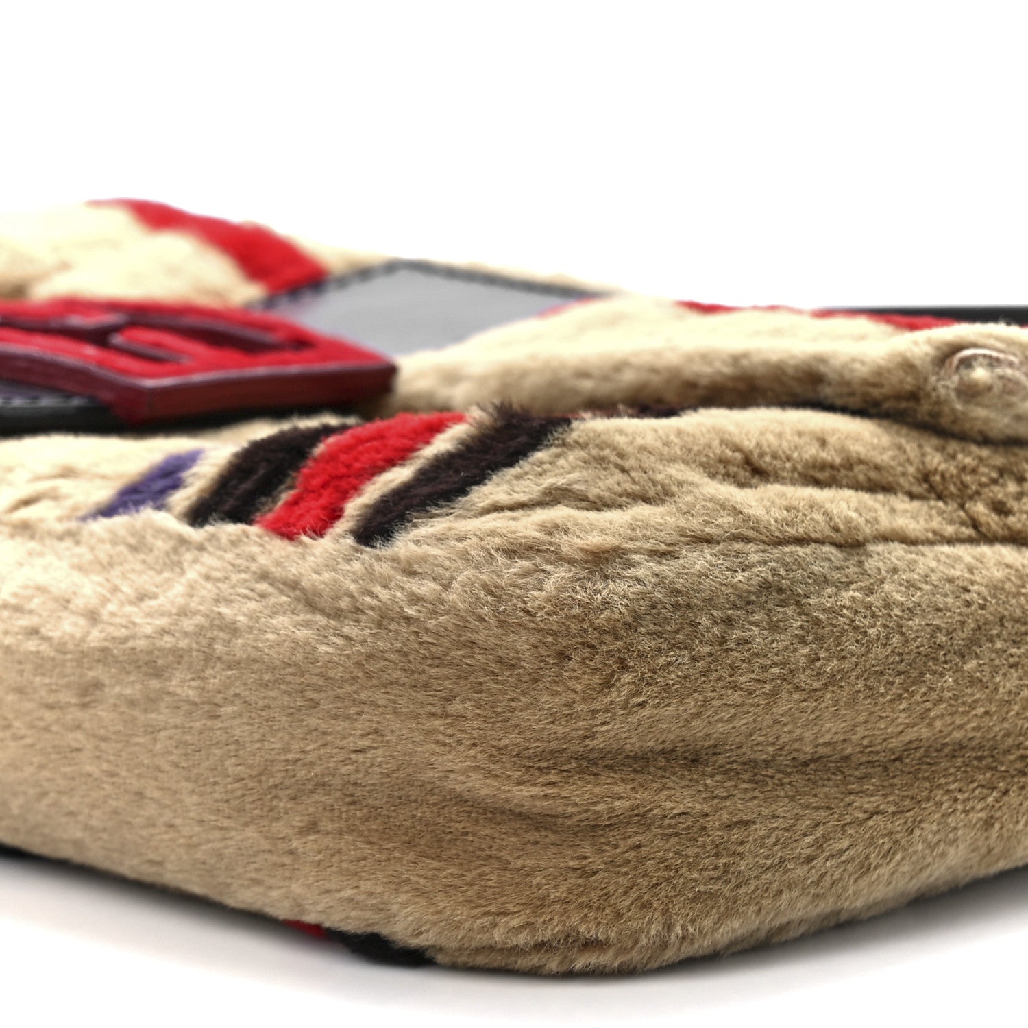 Fendi Rabbit Fur Striped Baguette Multicolor 9 of 9