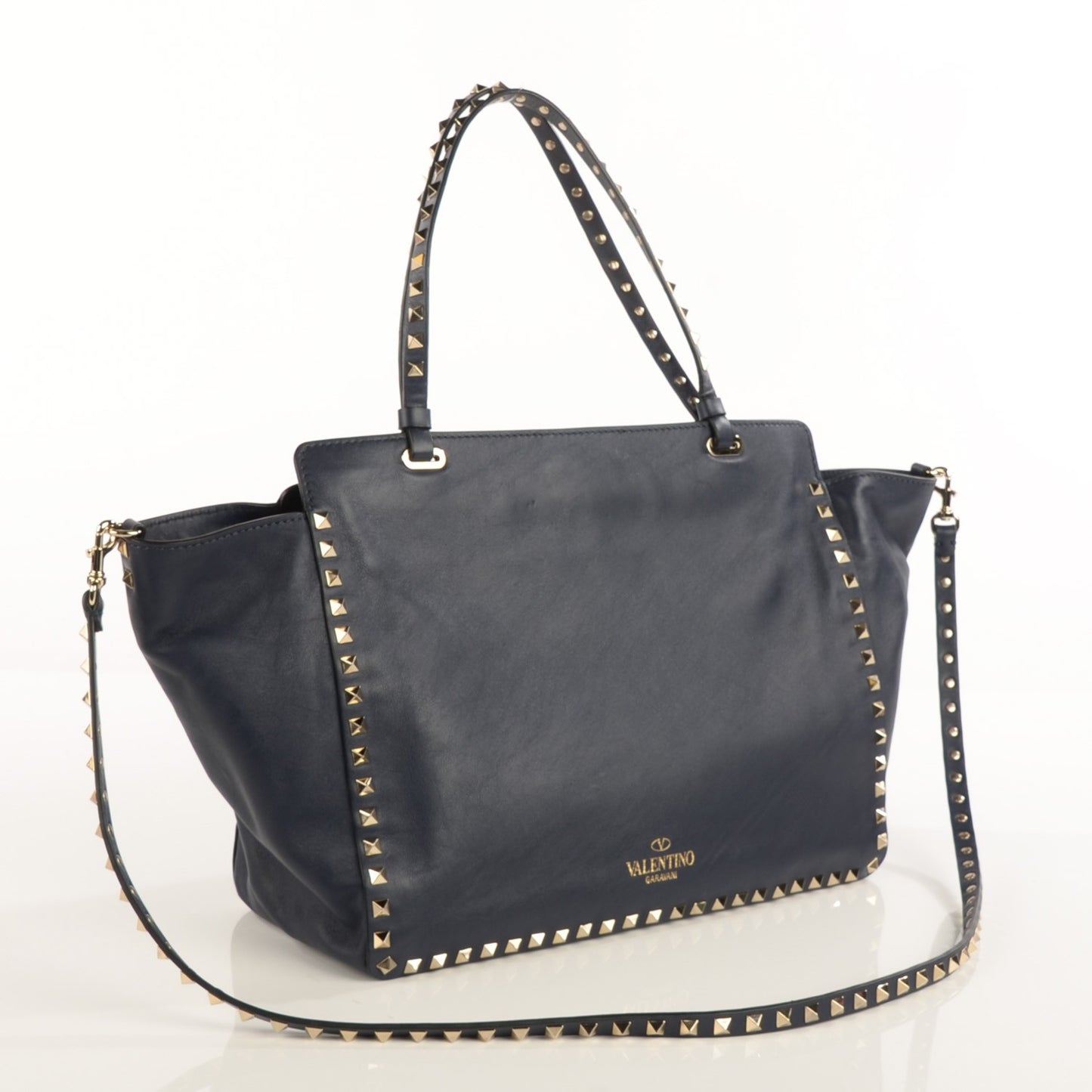 Vitello Medium Rockstud Tote Marine