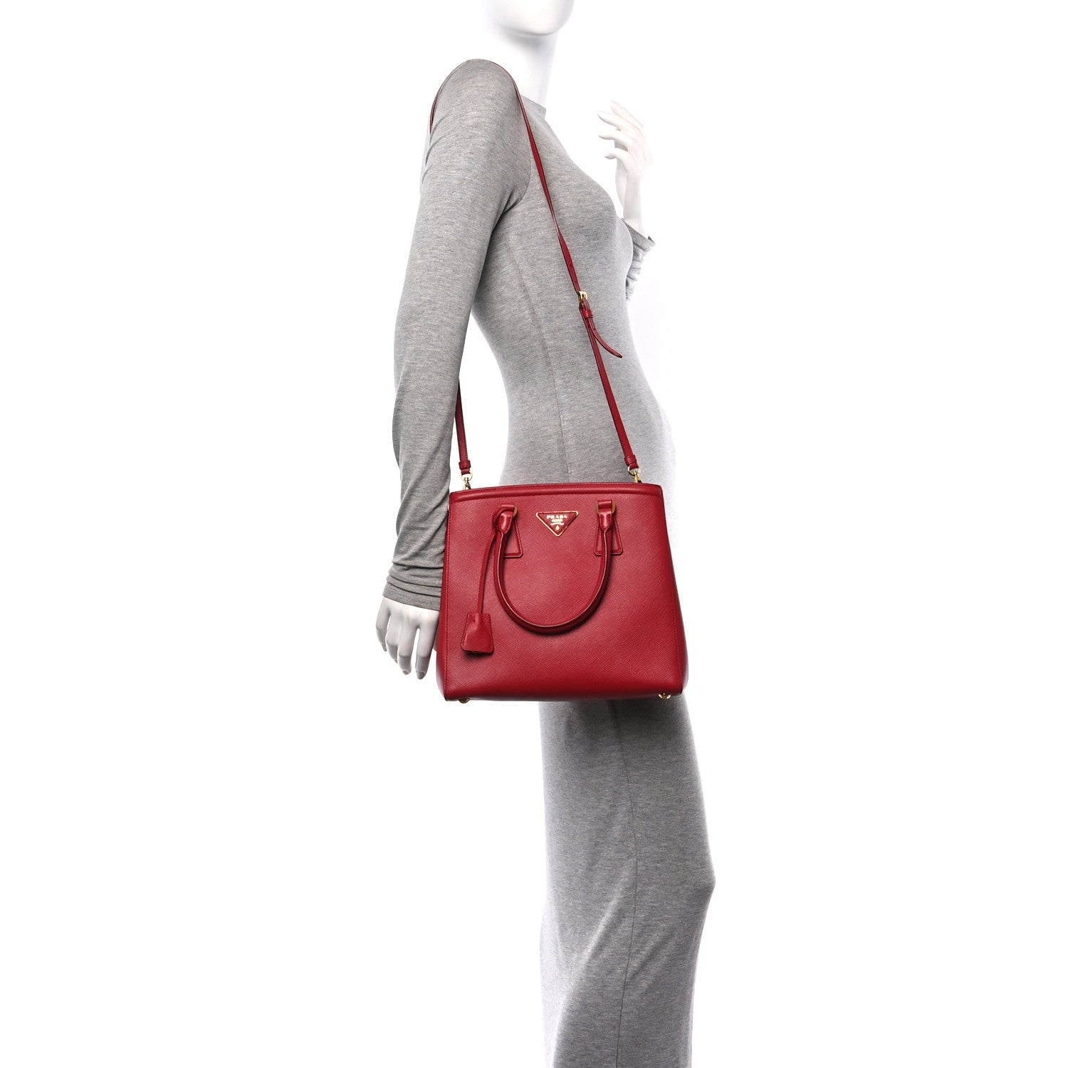 Prada Saffiano Lux Parabole Tote Fuoco 2 of 13