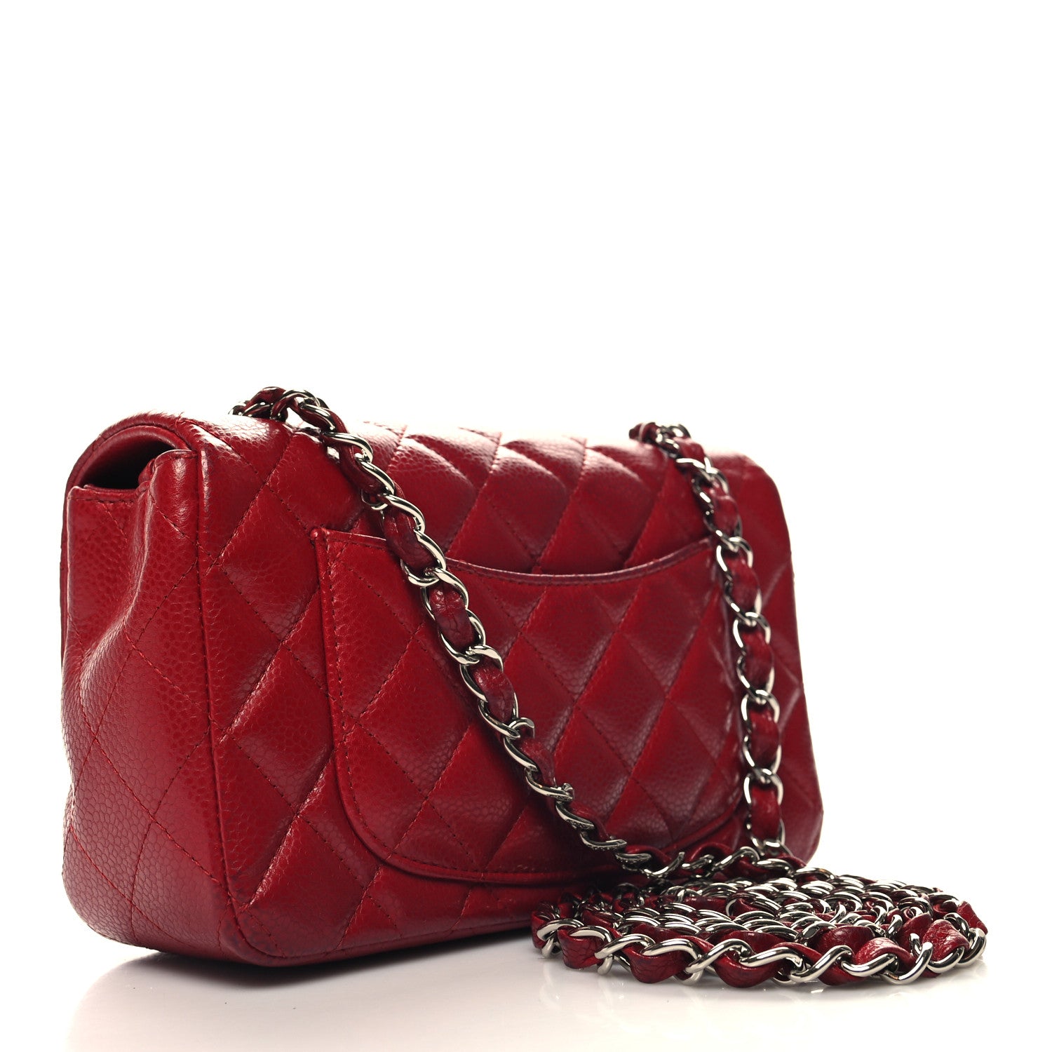 Chanel Caviar Quilted Mini Rectangular Flap Red 3 of 12